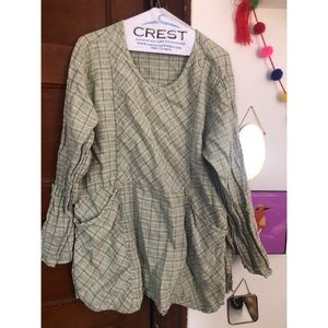 Flax sage green linen tunic